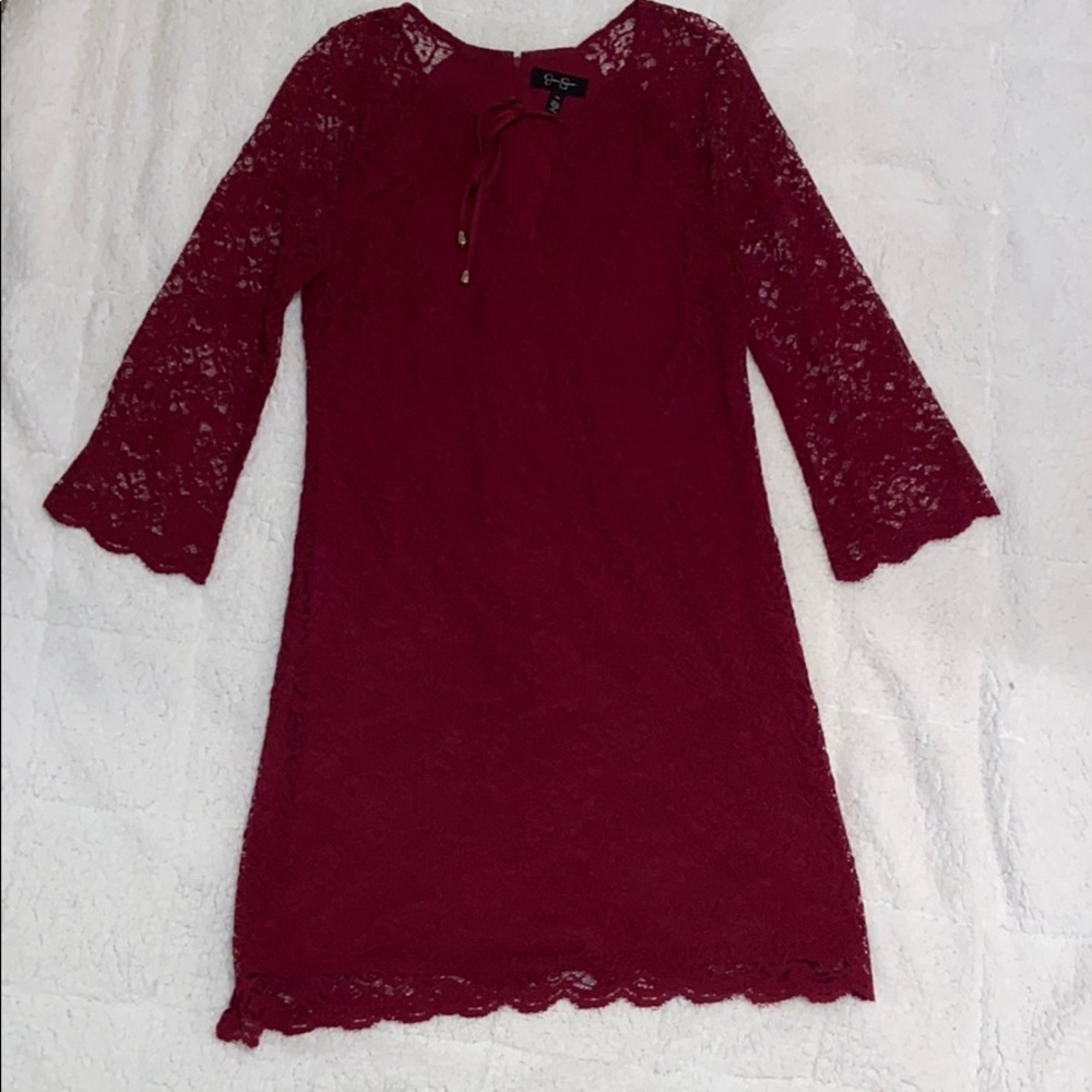 Jessica Simpson Maroon Lace Dress